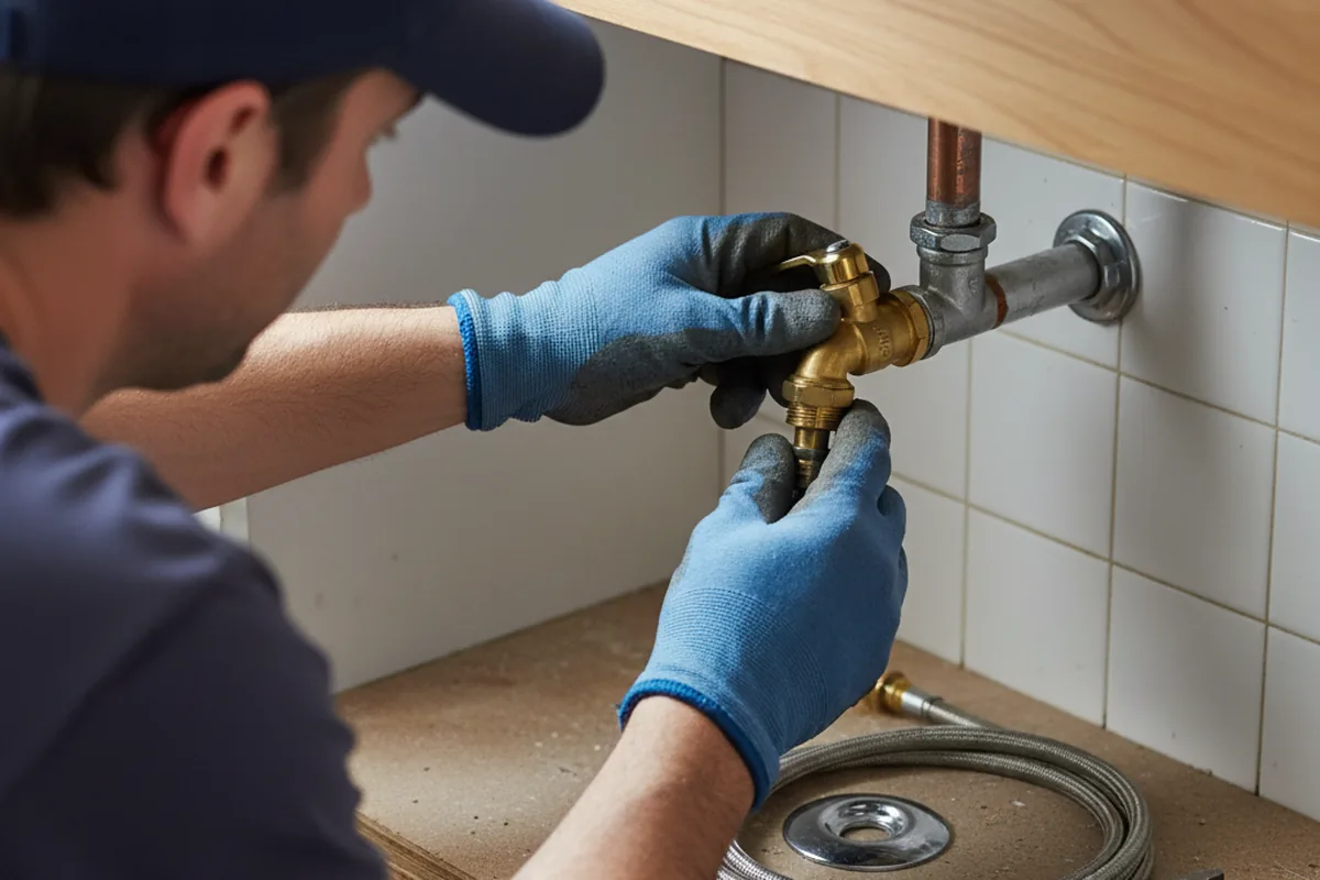Shutoff valve and fitting work during Burst Pipe Repair in Martin